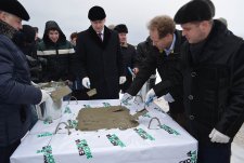 Laying the foundation stone for the construction of the dairy in Aristovo village