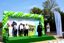 Laying the foundation stone for the construction of Olgino dairy