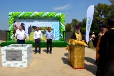 Laying the foundation stone for the construction of Olgino dairy