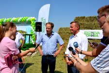 Laying the foundation stone for the construction of Olgino dairy